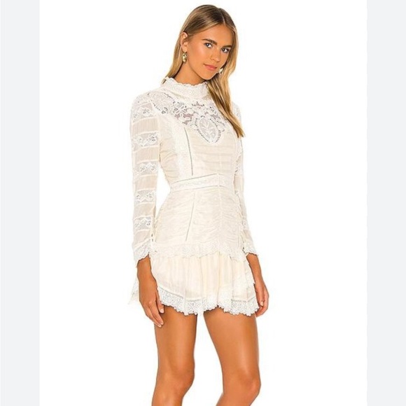 LoveShackFancy Dresses & Skirts - Loveshackfancy Harmon Silk Mini Dress in Ivory